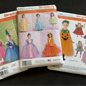 Simplicity Kids' Costume Patterns - Blue, Yellow, Orange